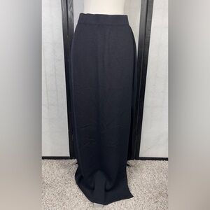 ST John Elegant Black Maxi Skirt slit 6